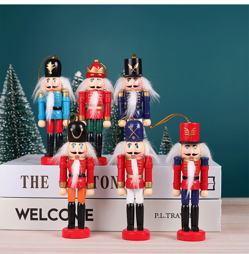 Wooden Soldier Doll Color Box Cover 6 Christmas Tree Pendant Decoration One Piece Dropshipping Nutcracker Soldiers