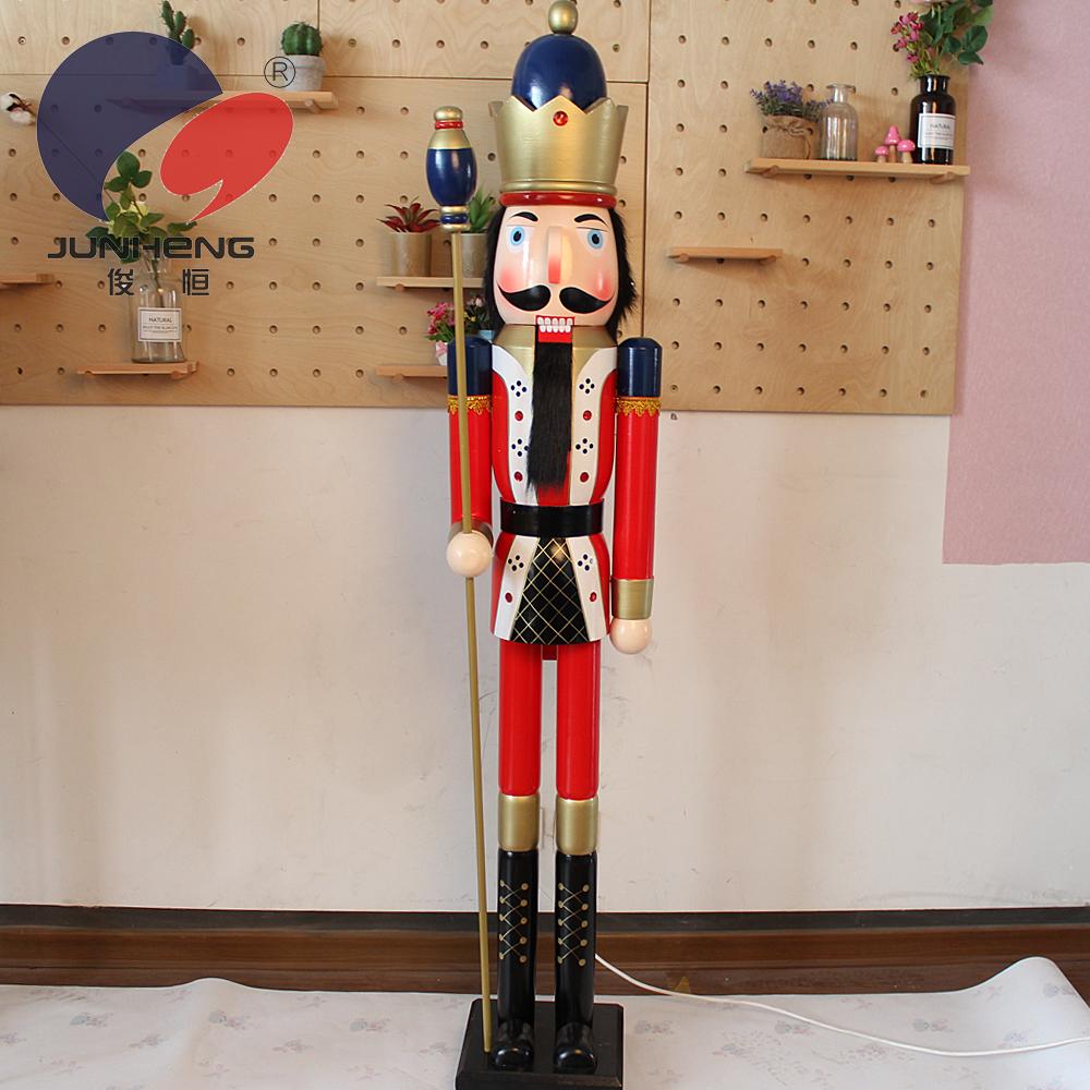 Junheng Craft Solid Wood 1.8M Nutcracker Hotel Hall Christmas Decorative Crafts 180 Soldiers Puppet Man
