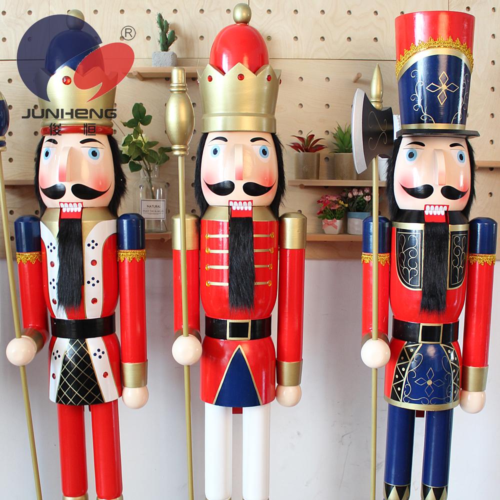 Junheng Craft Solid Wood 1.8M Nutcracker Hotel Hall Christmas Decorative Crafts 180 Soldiers Puppet Man