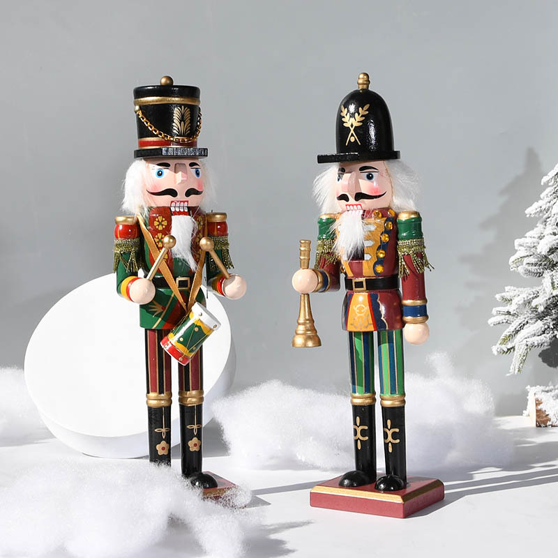 Tin Soldier Doll Soldier Wood Nutcracker Foreign Trade in Stock Vintage Christmas Small Ornaments Nutcracker Soldiers