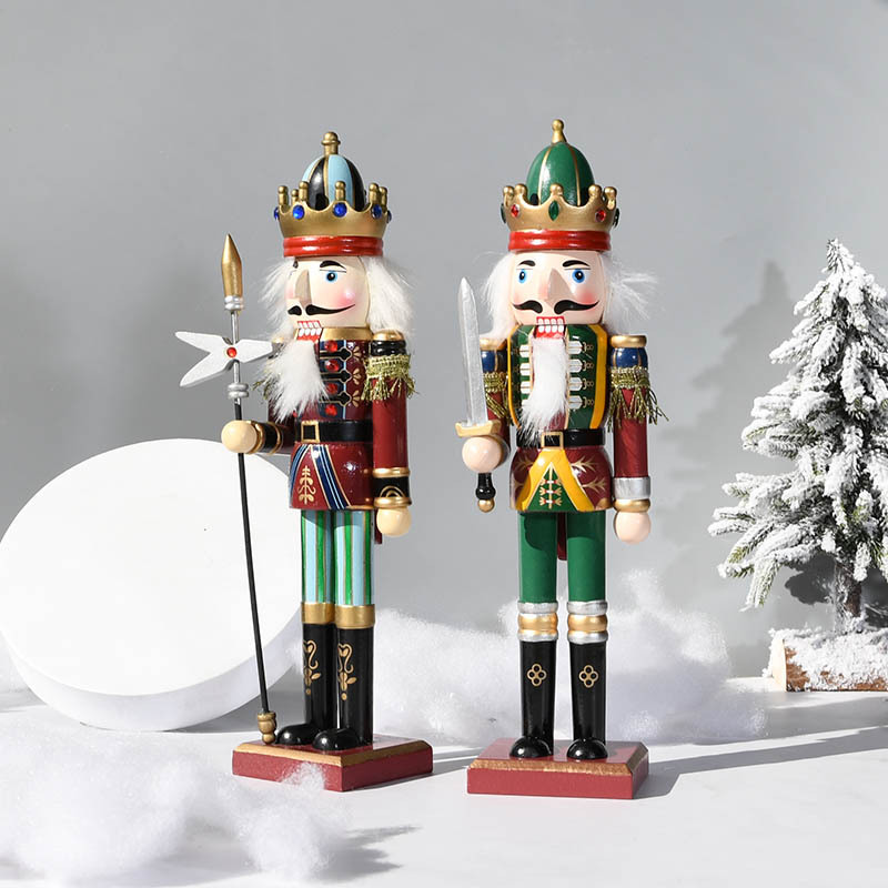 Tin Soldier Doll Soldier Wood Nutcracker Foreign Trade in Stock Vintage Christmas Small Ornaments Nutcracker Soldiers