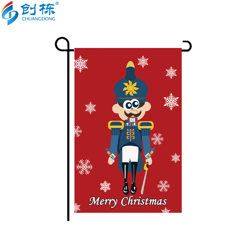 New Arrival Christmas Garden Banner Nutcracker Soldier Double Layer Amazon Christmas Garden Banner Nutcracker Soldiers