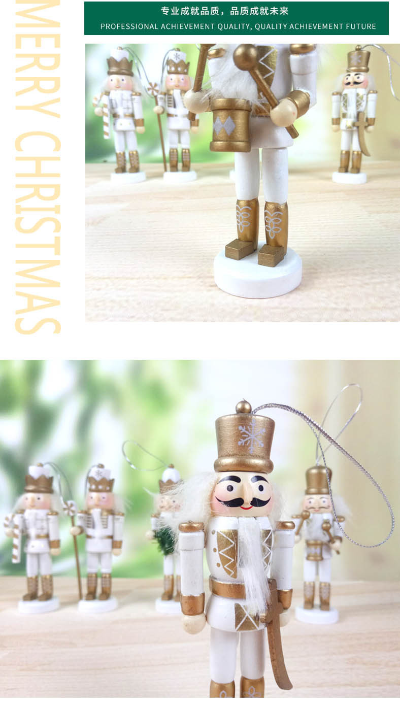 Product Sets Five 12cm Wooden Nutcracker Puppet Soldier Table Decorative Ornaments Layout Supplies Nutcracker Soldiers
