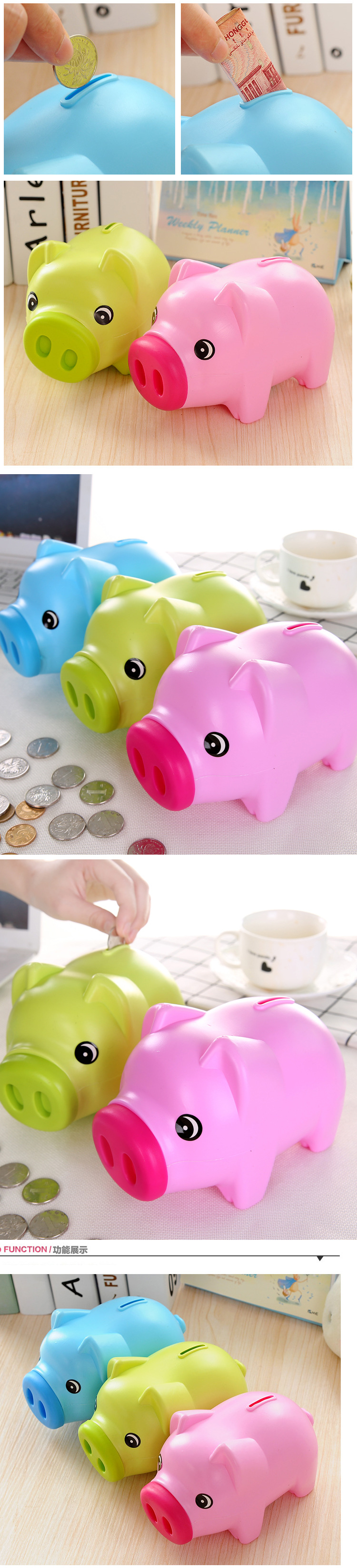 Cartoon cute piggy bank plastic piggy bank children's piggy bank small piggy bank small change