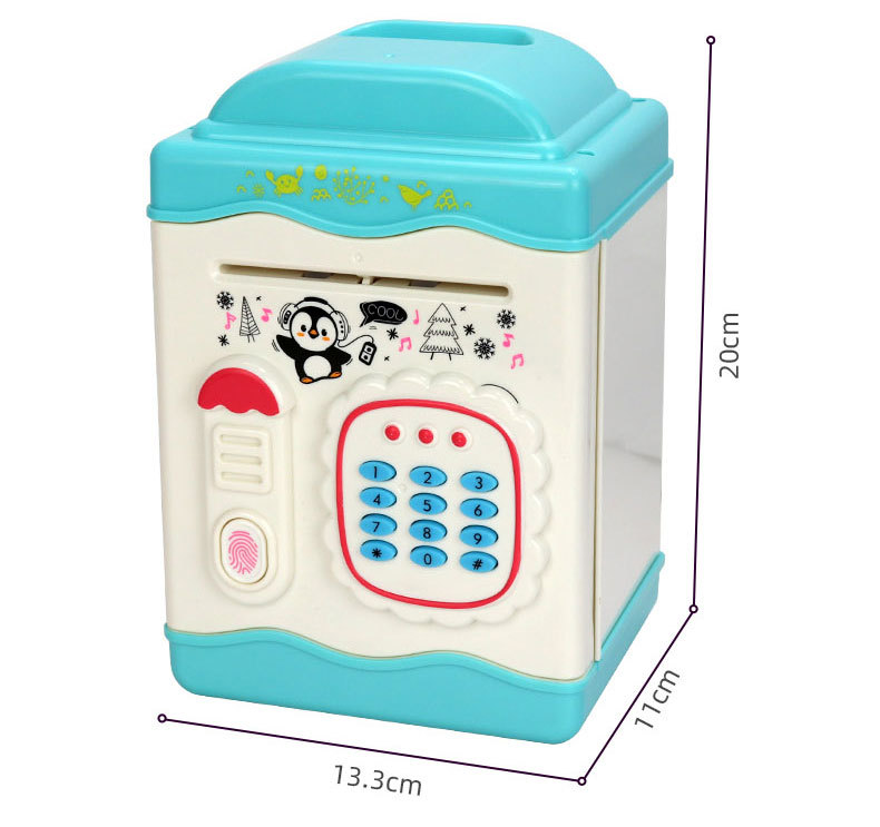 New Exotic Simulation Fingerprint Password Induction Piggy Bank ATM Automatic Money Roll Money Box Cartoon Creative Smart Toy