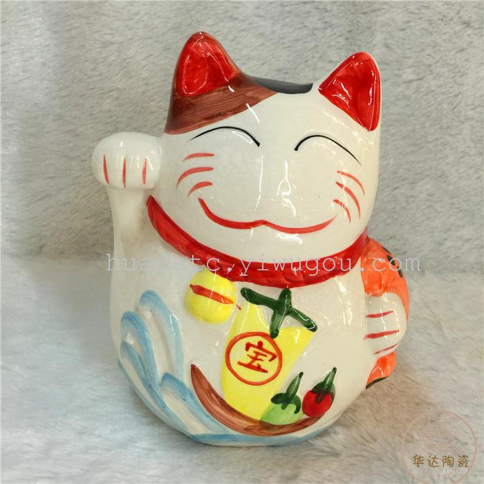 Painted ceramic cat ornaments, children's Day gifts crafts piggy bank Painted ceramic cat ornaments, children's Day gifts crafts piggy bank
