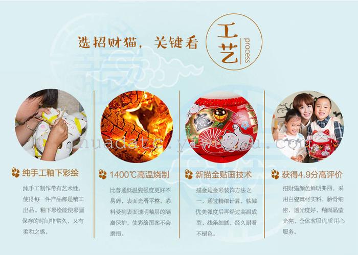 Painted ceramic cat ornaments, children's Day gifts crafts piggy bank Painted ceramic cat ornaments, children's Day gifts crafts piggy bank