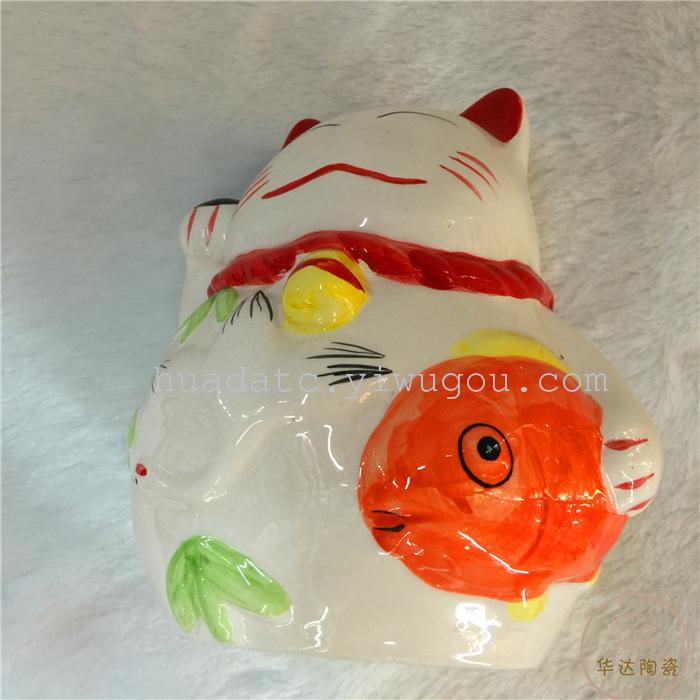 Painted ceramic cat ornaments, children's Day gifts crafts piggy bank Painted ceramic cat ornaments, children's Day gifts crafts piggy bank