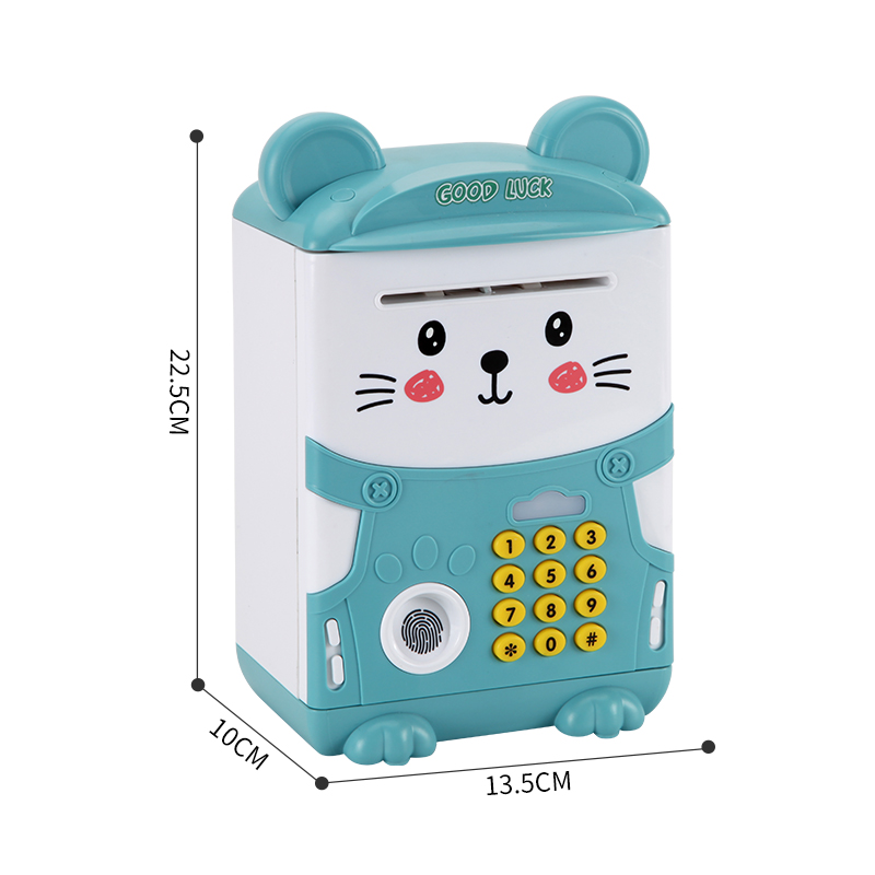 Intelligent Multi-Functional Children&#039;s Fingerprint Password Saving Pot Creative Mouse Year Wise House ATM Automatic Piggy Bank Music