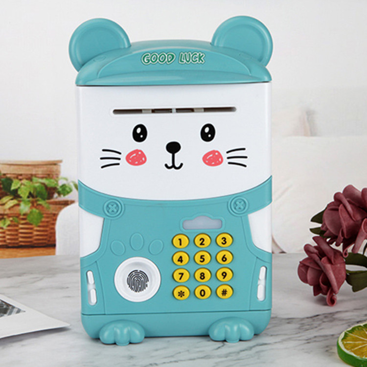 Multi-function creative children fingerprint password piggy bank rat treasure wisdom house ATM automatic piggy bank