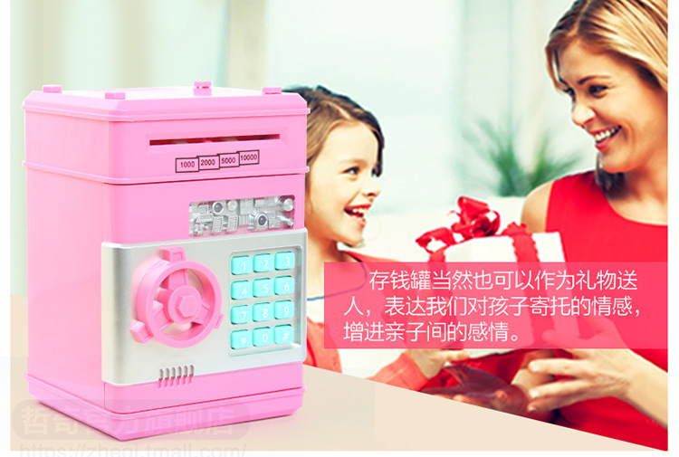 Gift piggy bank mini password safe deposit box withdraw money roll large ATM deposit box
