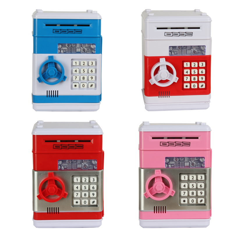 Gift piggy bank mini password safe deposit box withdraw money roll large ATM deposit box