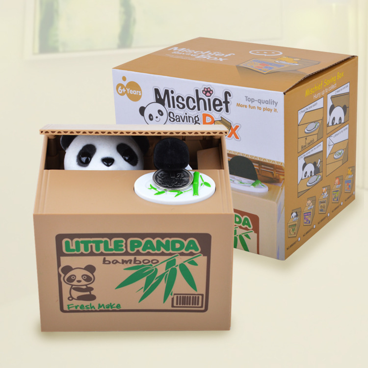 Web celebrity hot style steal money panda fun steal money cat series piggy bank for children&#039;s birthday presents