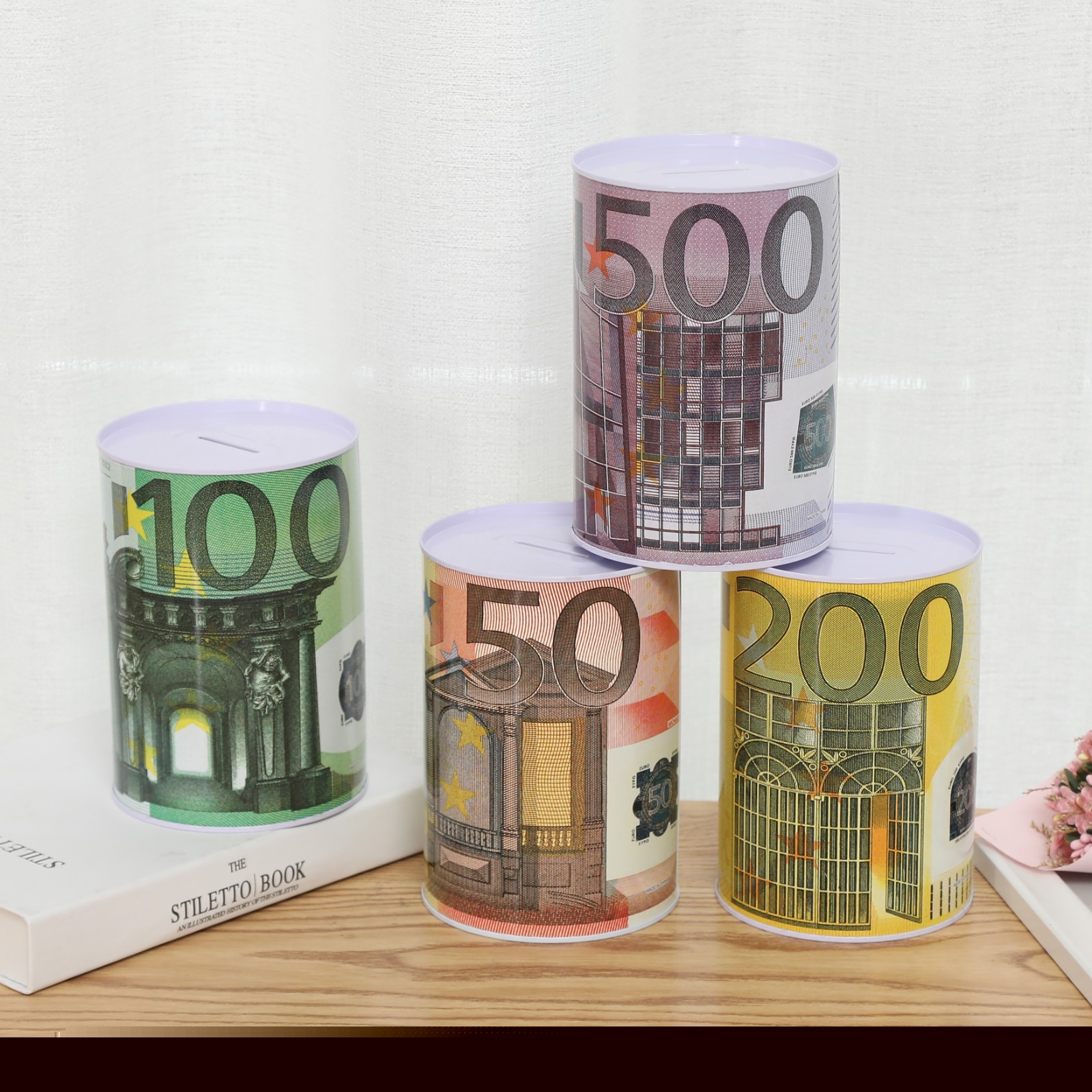 Tinplate Piggy Bank round Cartoon Creative Coin Savings Bank Metal Tin Cans Customized Wholesale