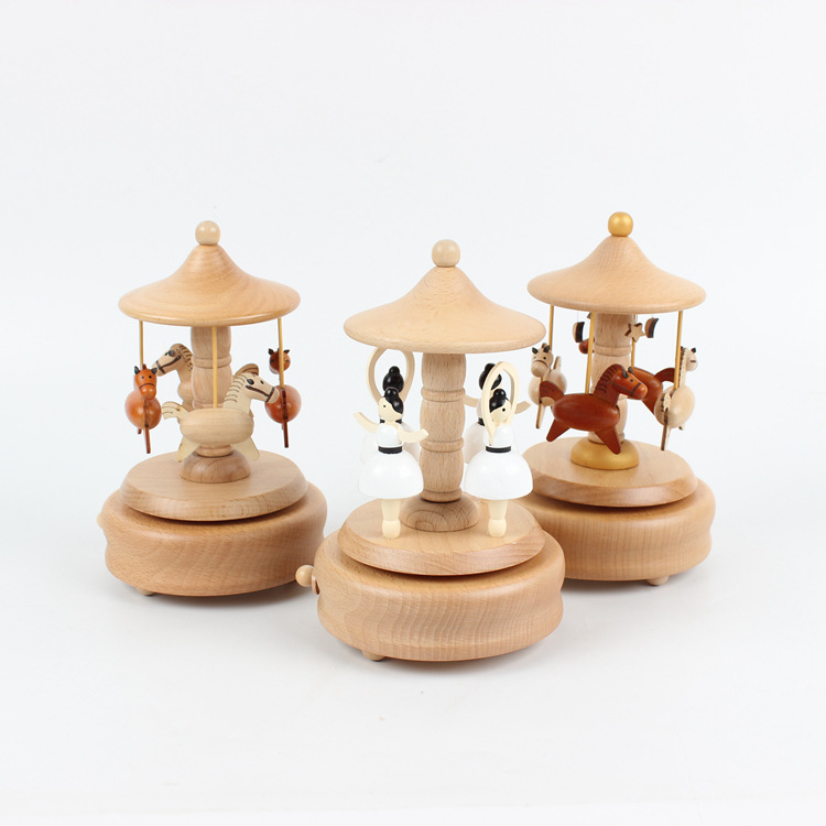 Creative Rotational Trojan Music Box Music Box Wooden Sky City Birthday Gift for Girls Practical Gift for Girlfriend Creative Rotational Trojan Music Box Music Box Wooden Sky City Birthday Gift for Girls Practical Gift for Girlfriend
