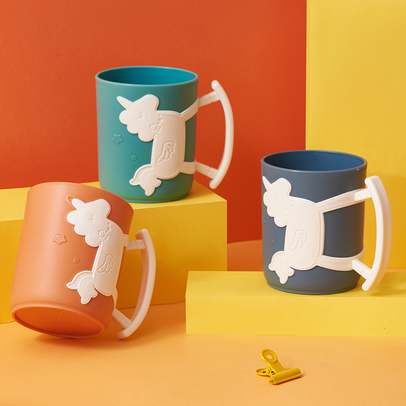 New Children&#039;s Funny Trojan Water Cup Creative Cartoon Children Teeth Brushing Cup Household Minimalist Toothbrush Cup Washing Cup