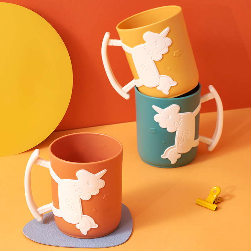 New Children&#039;s Funny Trojan Water Cup Creative Cartoon Children Teeth Brushing Cup Household Minimalist Toothbrush Cup Washing Cup