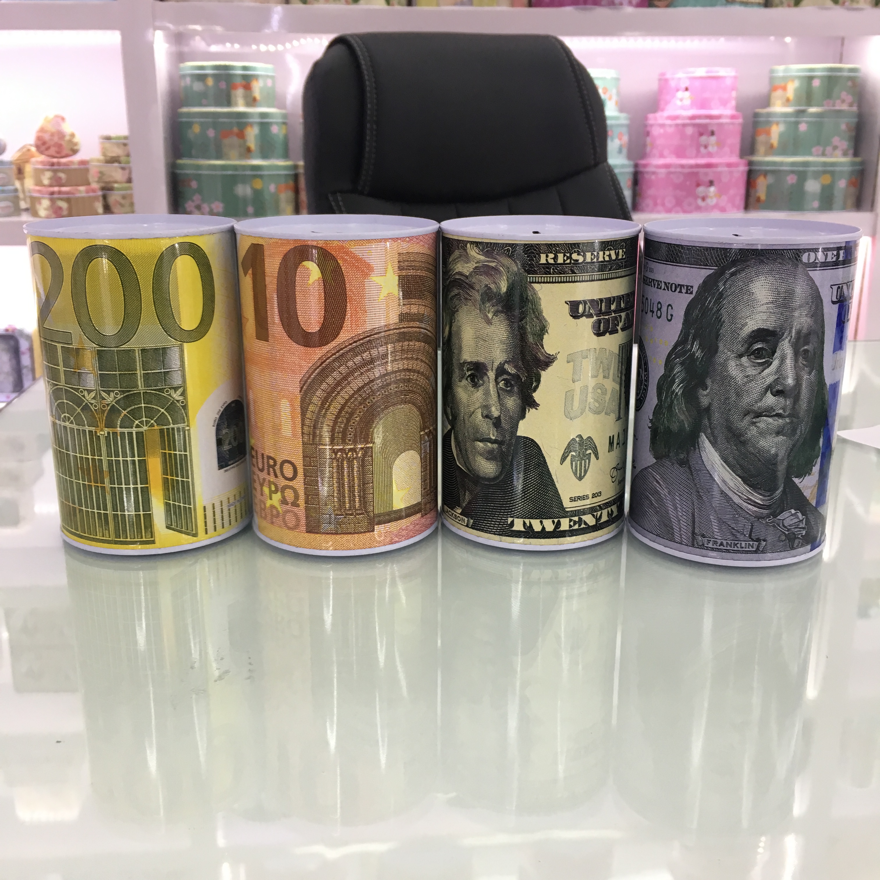 Foreign trade pound dollar piggy bank