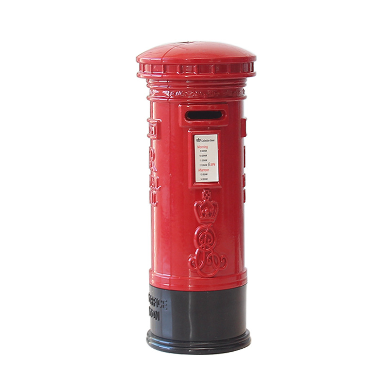 Spot Goods British Retro Zinc Alloy Telephone Booth Post Box Storage Model Piggy Bank Decoration Creative Home Desktop Decoration