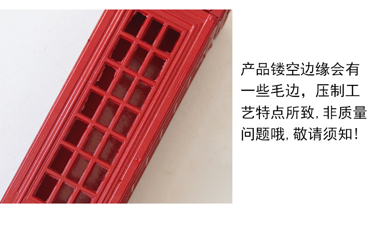 Spot Goods British Retro Zinc Alloy Telephone Booth Post Box Storage Model Piggy Bank Decoration Creative Home Desktop Decoration