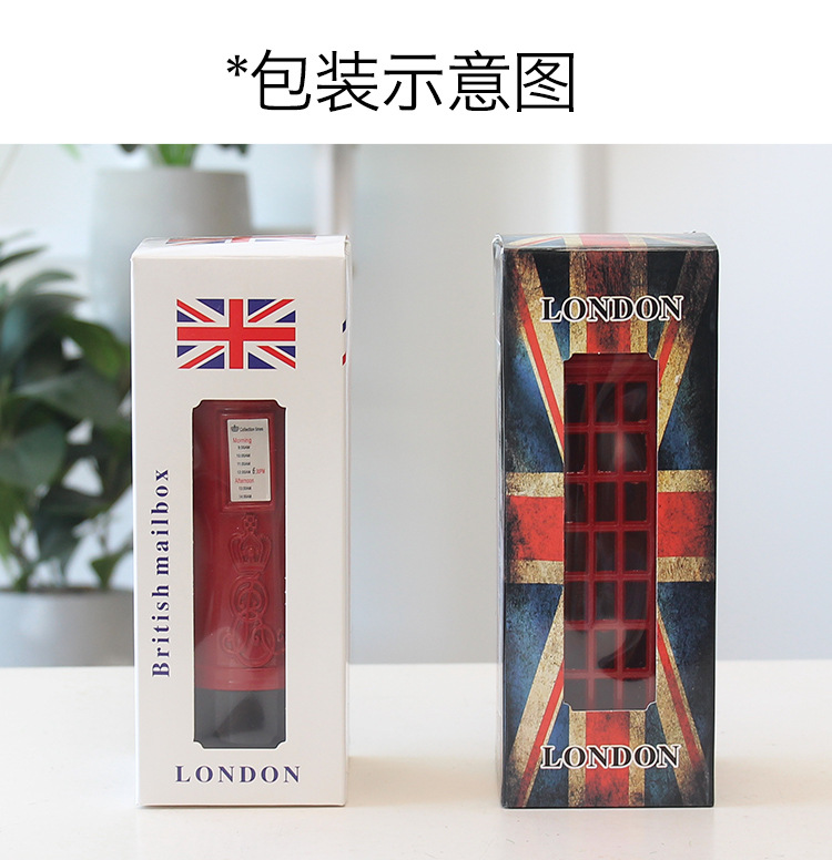 Spot Goods British Retro Zinc Alloy Telephone Booth Post Box Storage Model Piggy Bank Decoration Creative Home Desktop Decoration