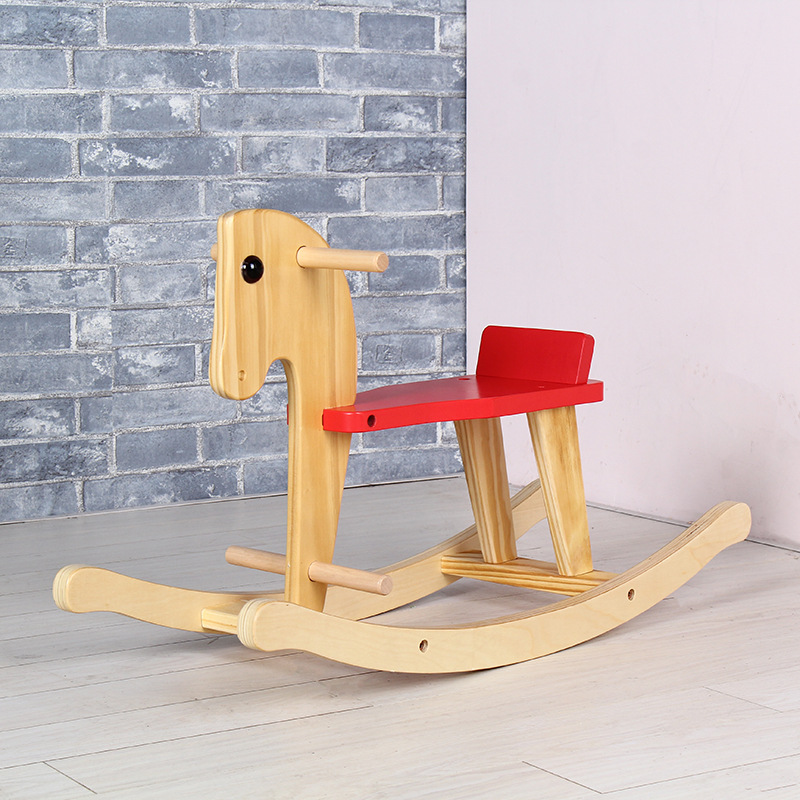 Special Offer Dual-Purpose Children&#039;s Solid Wood Trojan Horse Rocking Horse Baby Rocking Horse Baby Small Trojan Horse Rocking Chair Toy One-Year-Old Birthday Gift