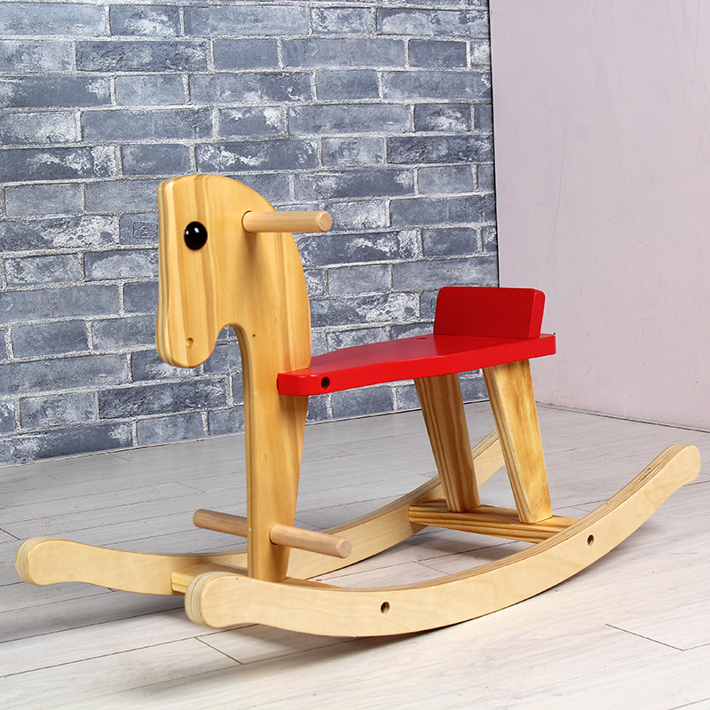 Special Offer Dual-Purpose Children&#039;s Solid Wood Trojan Horse Rocking Horse Baby Rocking Horse Baby Small Trojan Horse Rocking Chair Toy One-Year-Old Birthday Gift