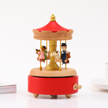 Creative Rotational Trojan Music Box Music Box Children's Toy Carousel Home Decoration Christmas Decorations
