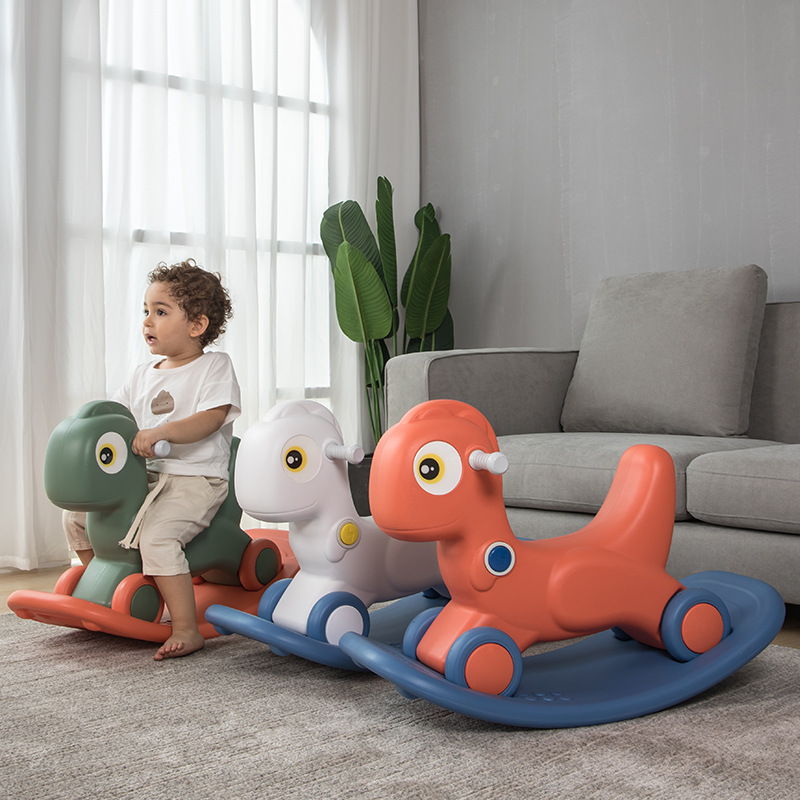 Trojan Children Shake Rocking Horse Baby Full-Year Birthday Gift Toy Kiddie Ride Dual-Use Rocking Horse Luge Two-in-One