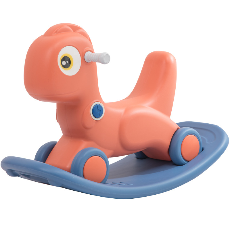 Trojan Children Shake Rocking Horse Baby Full-Year Birthday Gift Toy Kiddie Ride Dual-Use Rocking Horse Luge Two-in-One