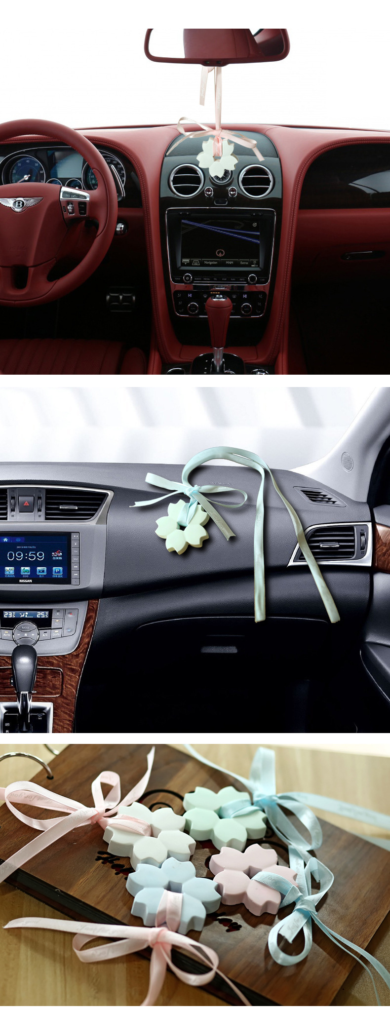Car Fragrance Device Car Fragrance Pendant Cherry Blossom Trojan Hanging Decorations Fragrant Stone Aromatherapy