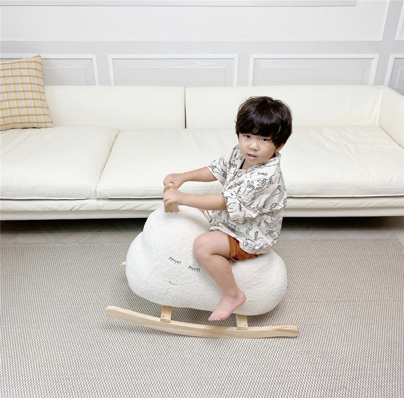 Korean Ins Children's Toy Trojan Baby Rocking Horse Solid Wood Adult Sitting Trojan
