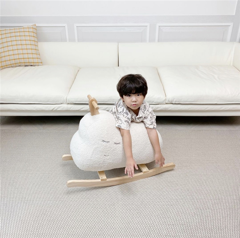 Korean Ins Children's Toy Trojan Baby Rocking Horse Solid Wood Adult Sitting Trojan