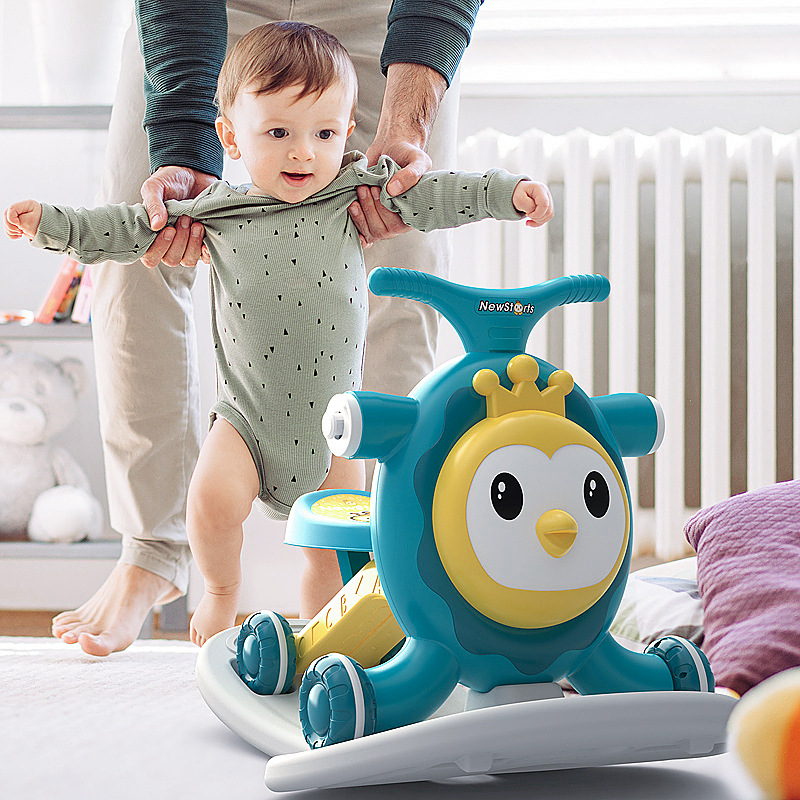 2-4 Years Old Shake Rocking Horse Luge Children Wooden Carriage Two-in-One Dual-Use Trojan