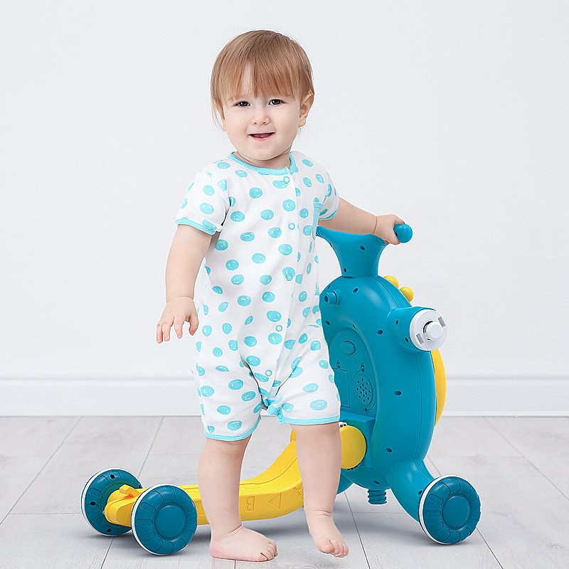 2-4 Years Old Shake Rocking Horse Luge Children Wooden Carriage Two-in-One Dual-Use Trojan