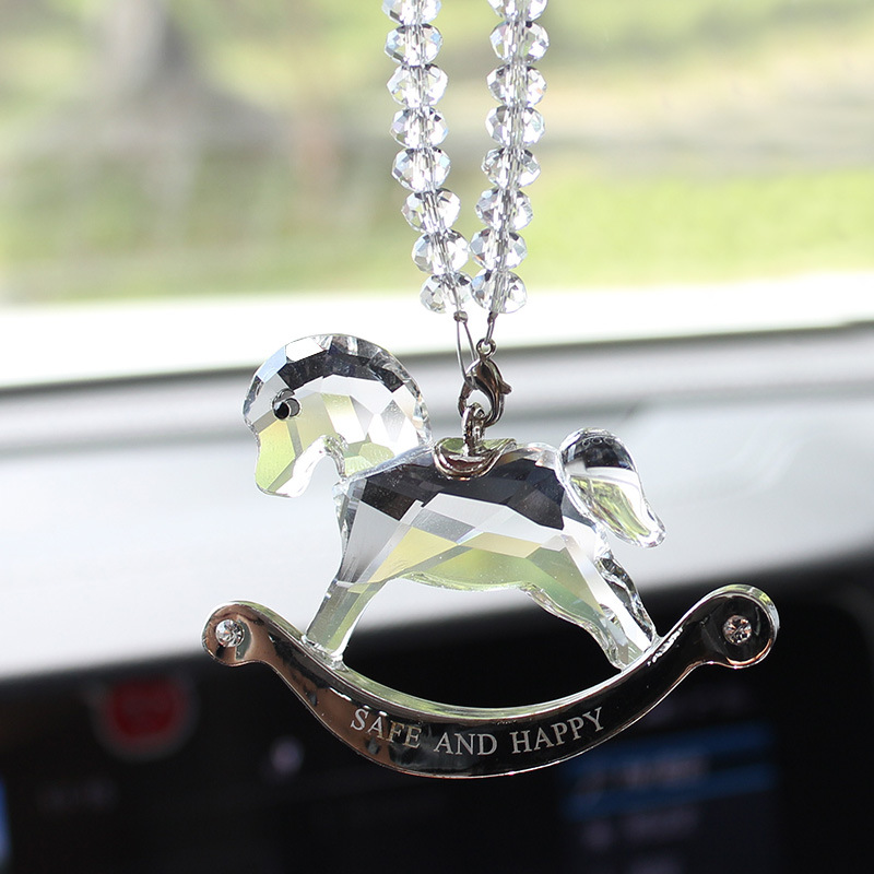 New Car Pendant Crystal Trojan High-End Car Accessories Star Rearview Mirror Pendant Pendant Cute Jewelry