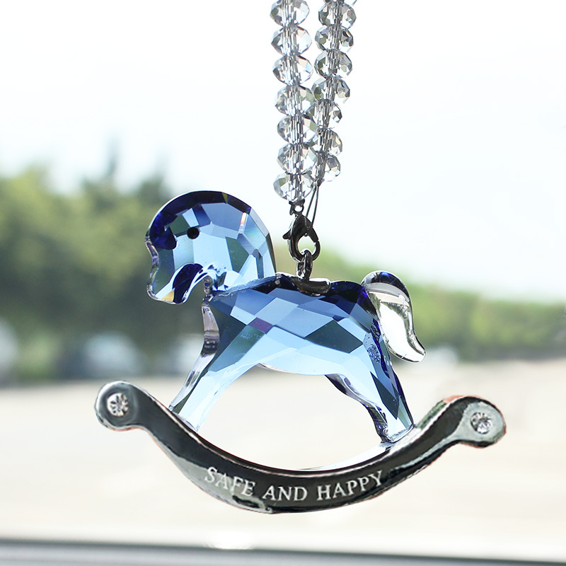 New Car Pendant Crystal Trojan High-End Car Accessories Star Rearview Mirror Pendant Pendant Cute Jewelry