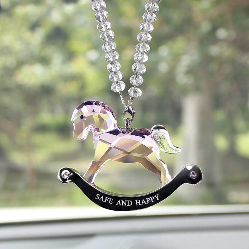 New Car Pendant Crystal Trojan High-End Car Accessories Star Rearview Mirror Pendant Pendant Cute Jewelry