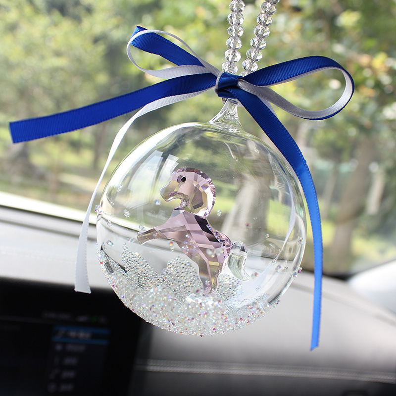 New Car Pendant Crystal Trojan High-End Car Accessories Star Rearview Mirror Pendant Pendant Cute Jewelry