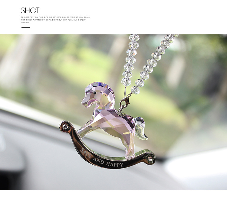 New Car Pendant Crystal Trojan High-End Car Accessories Star Rearview Mirror Pendant Pendant Cute Jewelry