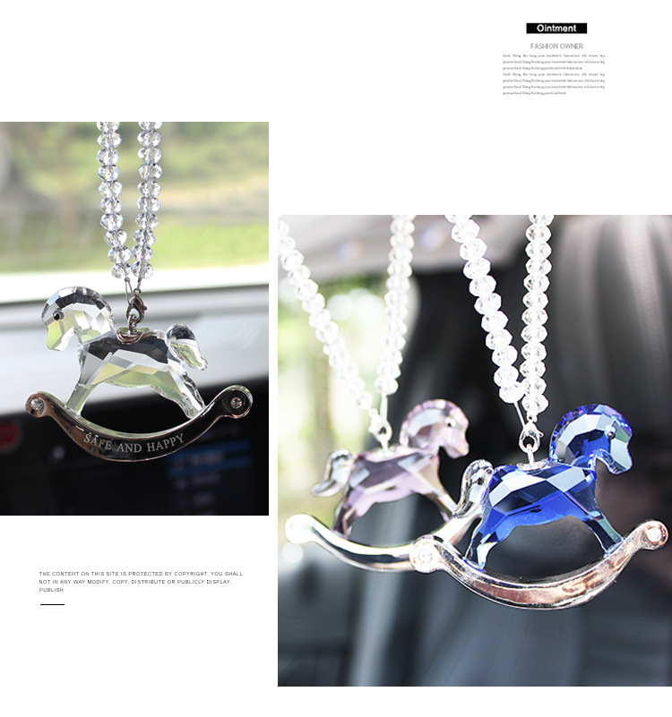 New Car Pendant Crystal Trojan High-End Car Accessories Star Rearview Mirror Pendant Pendant Cute Jewelry
