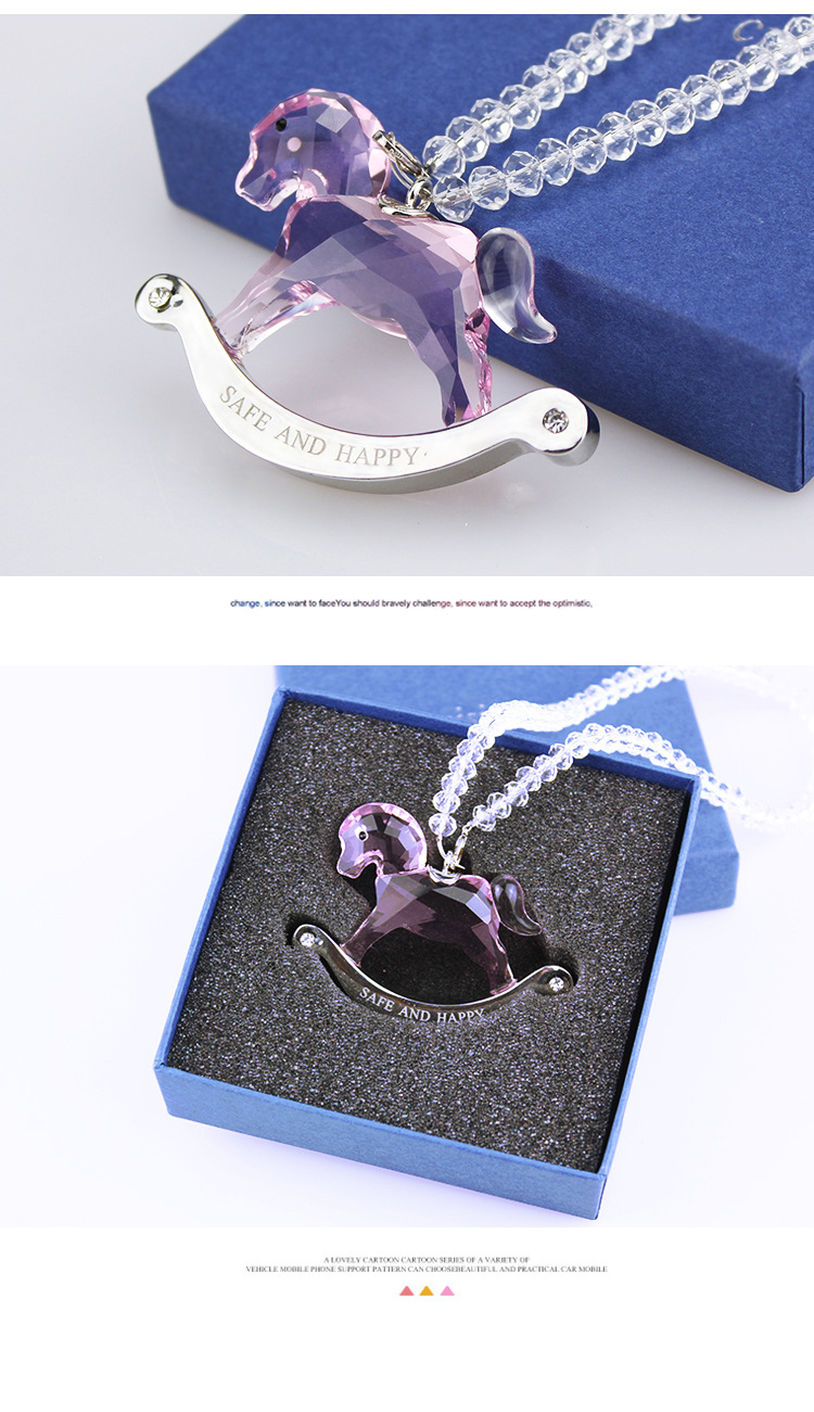 New Car Pendant Crystal Trojan High-End Car Accessories Star Rearview Mirror Pendant Pendant Cute Jewelry