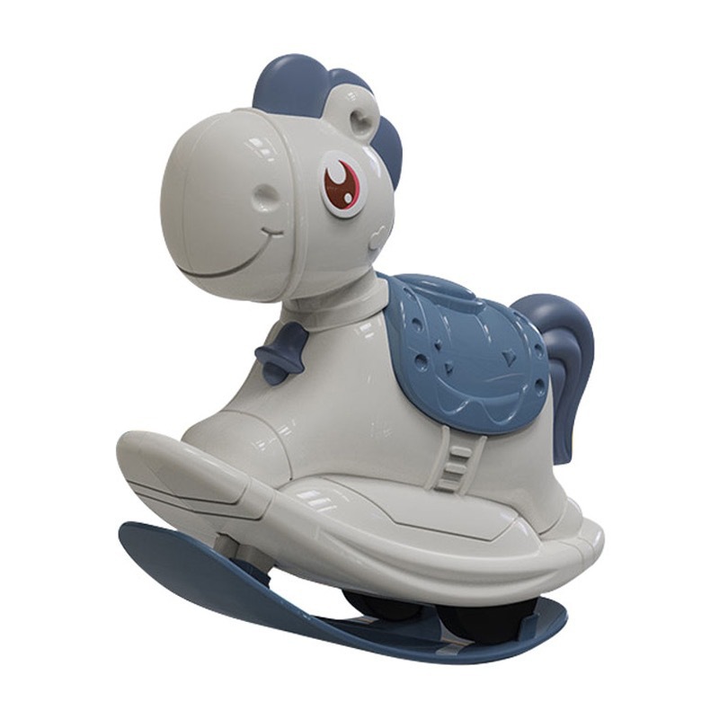 Cute Rocking Horse Walker Car Two-in-One Push-on Chain Sliding Wooden Trojan