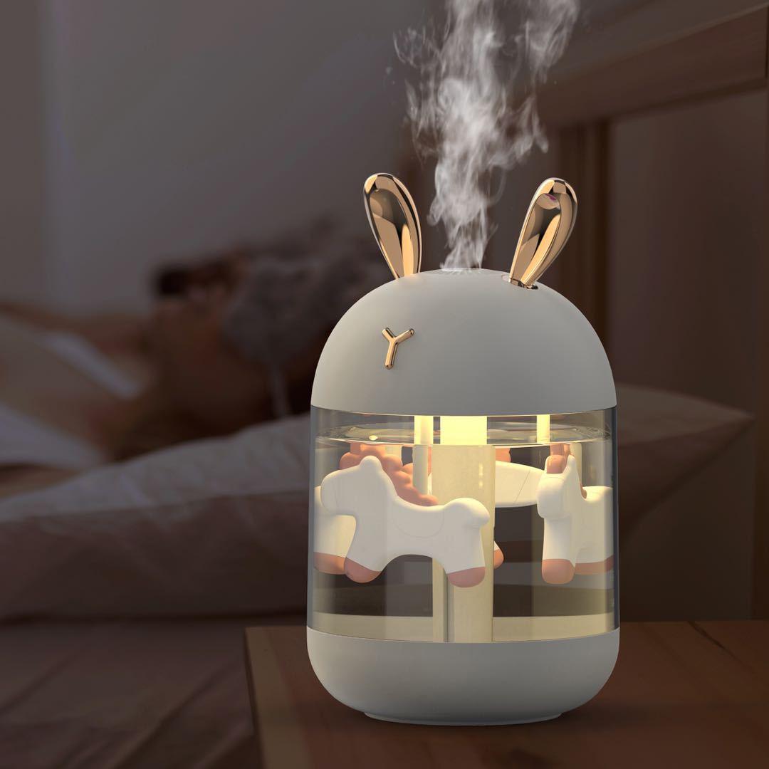 Air Humidifier Mini Aromatherapy Humidifier USB Colorful Night Light Vehicle-Mounted Home Use Trojan Cute Cartoon Gift