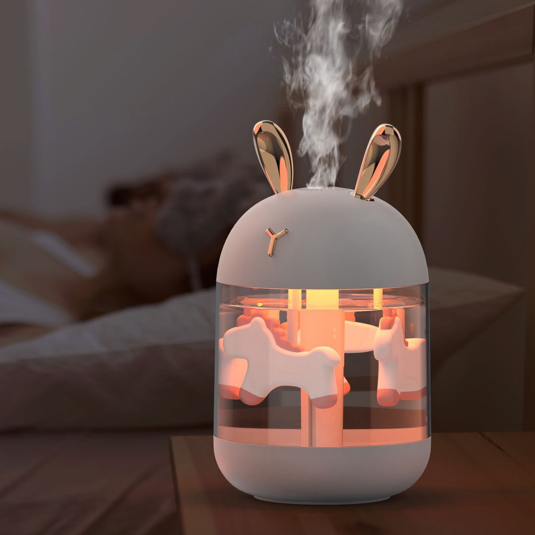 Air Humidifier Mini Aromatherapy Humidifier USB Colorful Night Light Vehicle-Mounted Home Use Trojan Cute Cartoon Gift