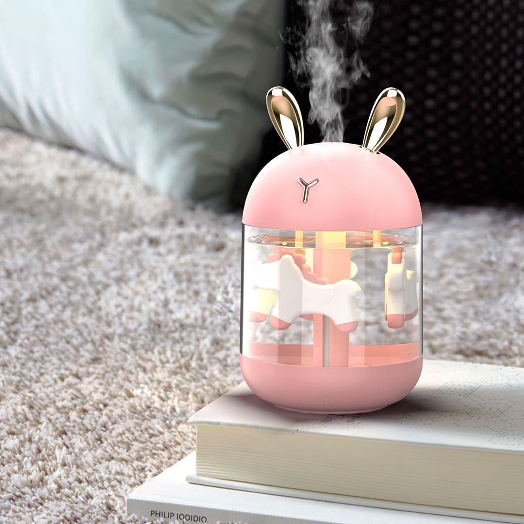 Air Humidifier Mini Aromatherapy Humidifier USB Colorful Night Light Vehicle-Mounted Home Use Trojan Cute Cartoon Gift