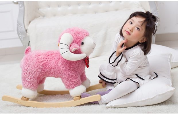 New Kindergarten Pony Shake Rocking Horse Children's Gift Rocking Horse Children's Wooden Toy Solid Wood Small Trojan