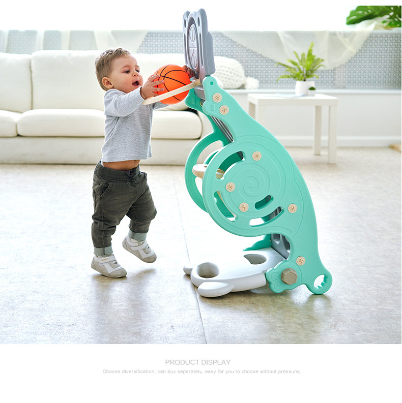 1 Rocking Horse Slide Two-in-One Dual-Use Basketball Hoop Indoor Baby Full-Year Gift Children Thickened 1-6 Trojan