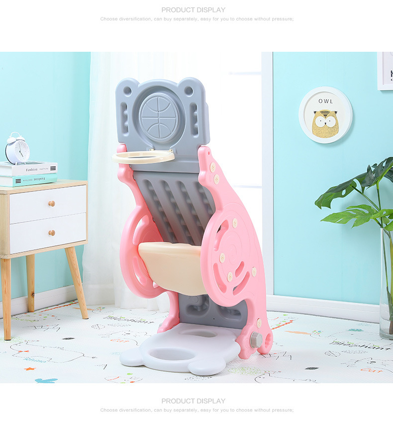 1 Rocking Horse Slide Two-in-One Dual-Use Basketball Hoop Indoor Baby Full-Year Gift Children Thickened 1-6 Trojan