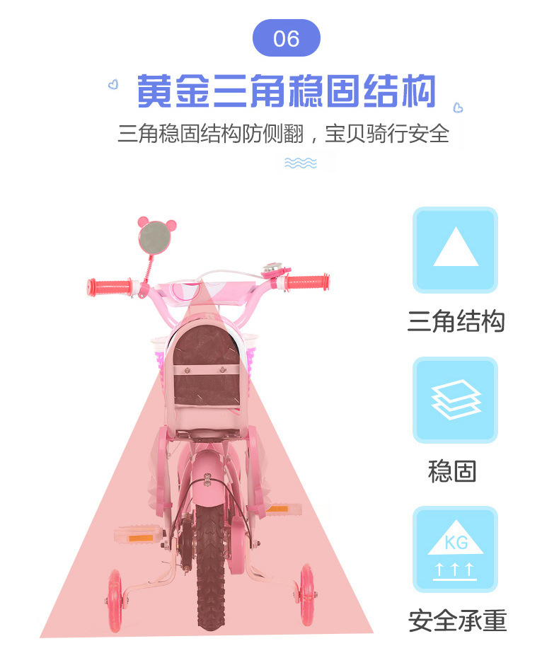 Baby Bike Old 4 Years Old 5 Years Old 6 Years Old 7 Years Old Boys and Girls 12-20 Inch Stroller Wholesale Factory